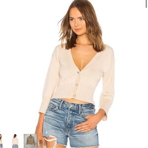 Revolve LPA Cropped Cardigan (Taupe) size Medium-NWOT